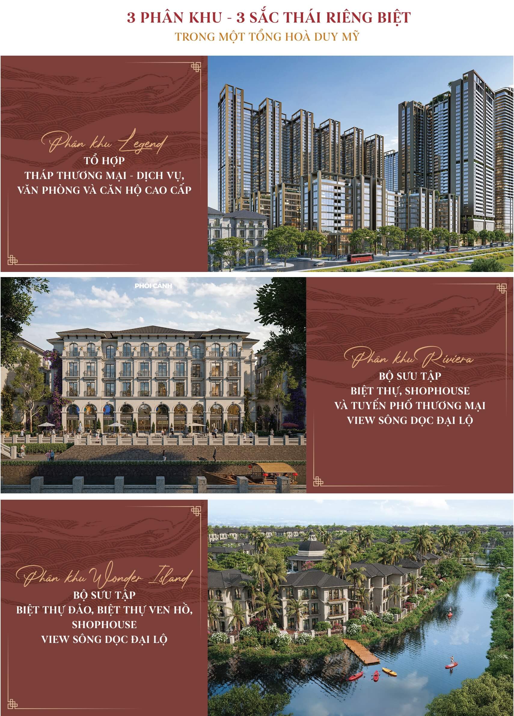 3 phân khu tại sunshine legend city hưng yên