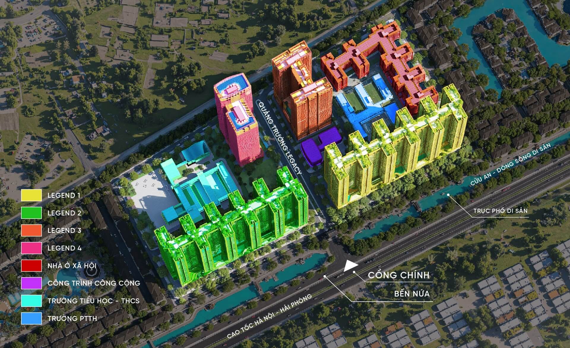 mặt bằng tổng thể phân khu legend dự án sunshine legend city hưng yên