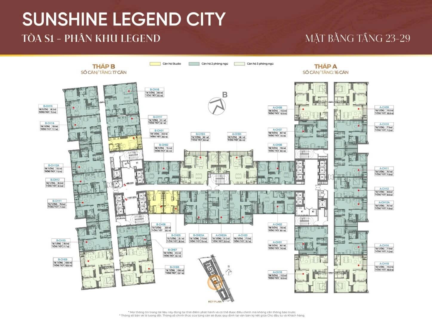 mặt bằng tòa s1 phân khu legend dự án sunshine legend city hưng yên