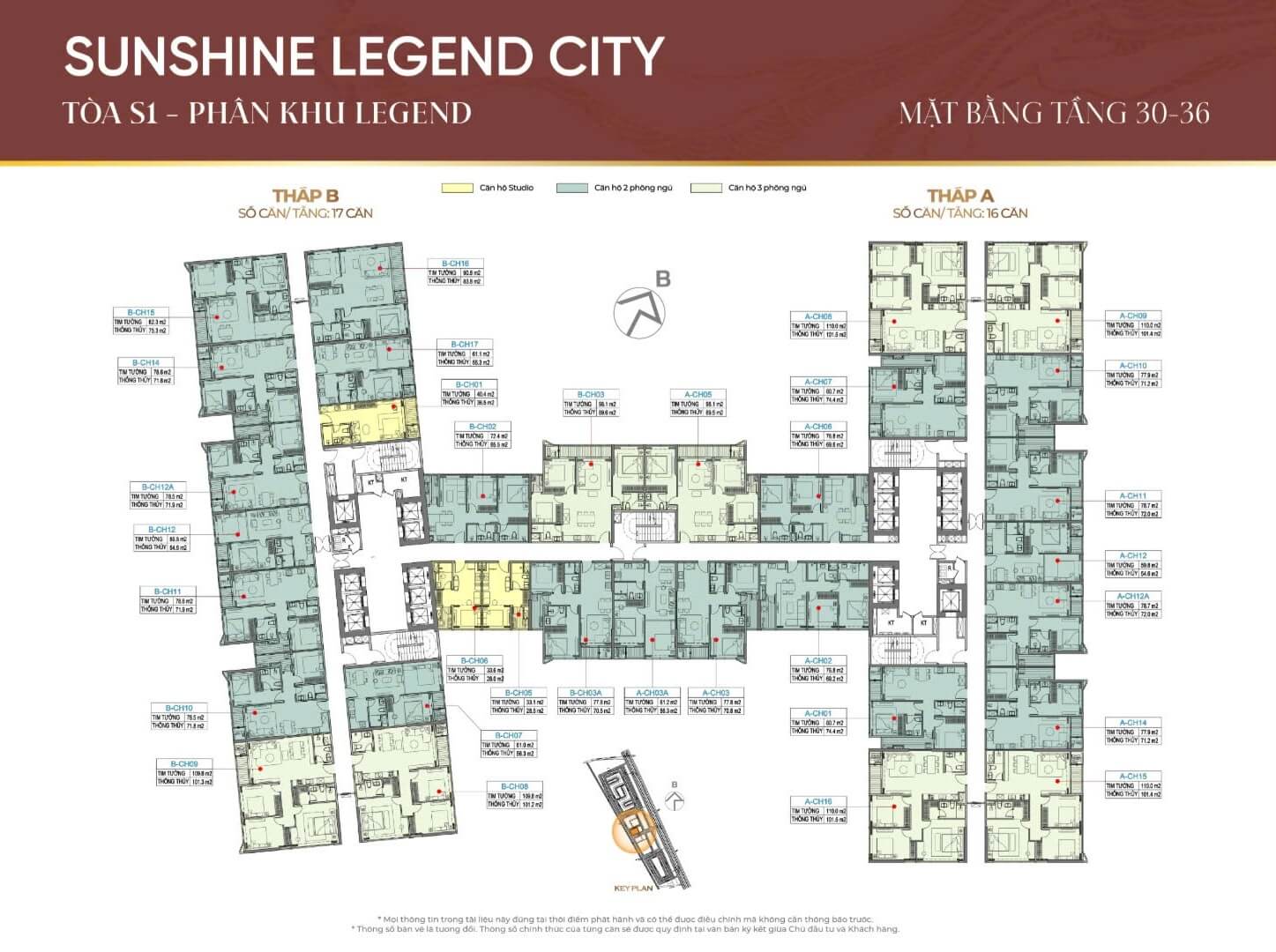 mặt bằng tòa s1 phân khu legend dự án sunshine legend city hưng yên